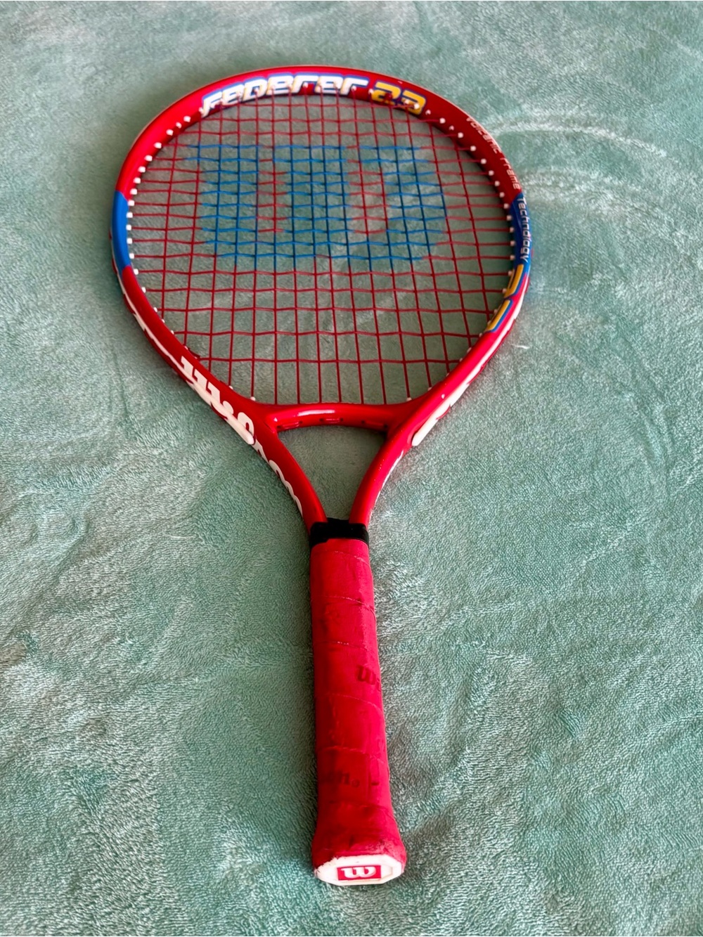 Wilson Red Tennis Racquet with Blue Logo (junior)